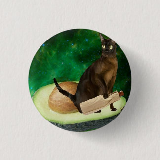 avocado cat 1 inch round button