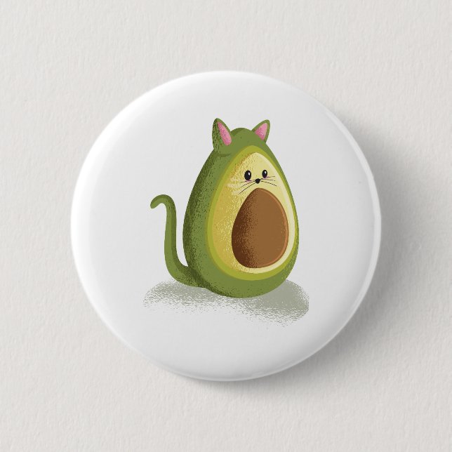Avocado Cat 2 Inch Round Button (Front)