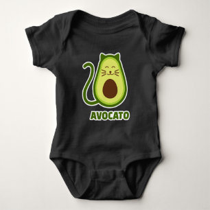 Avocado cat baby bodysuit