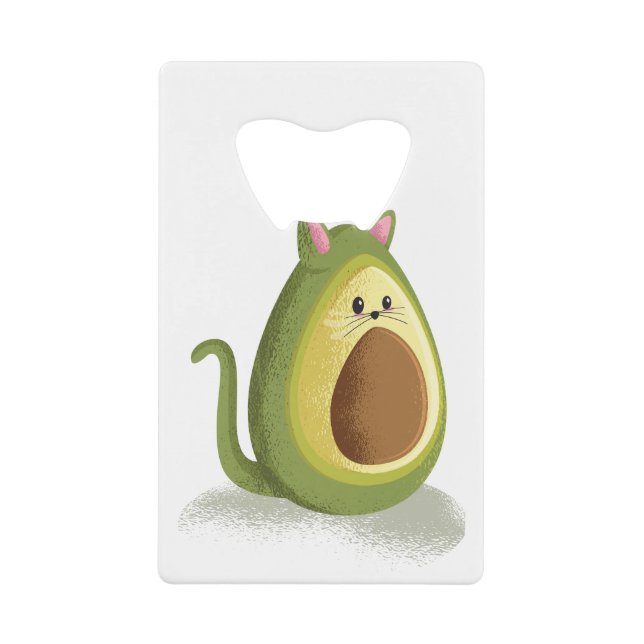 Avocado Cat Credit Card Bottle Opener (Front)