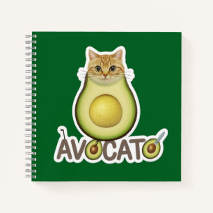 avocado cat kitty notebook