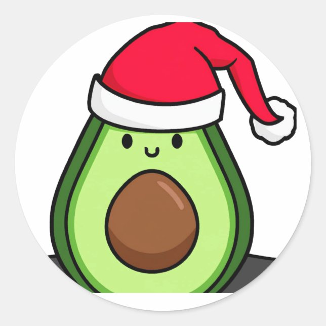 Avocado christmas fun classic round sticker (Front)