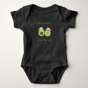 Avocado Christmas Lights Funny Avocados Baby Bodysuit