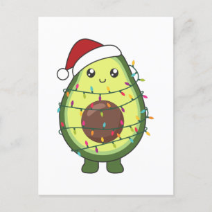 Avocado Christmas Lights Funny Avocados Holiday Postcard