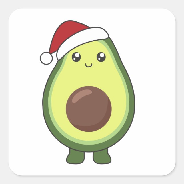 Avocado Christmas Lights Funny Avocados Square Sticker (Front)