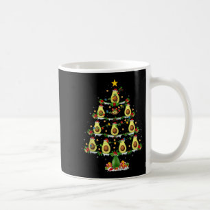 Avocado Christmas Tree Lights Funny Avocado Xmas T Coffee Mug