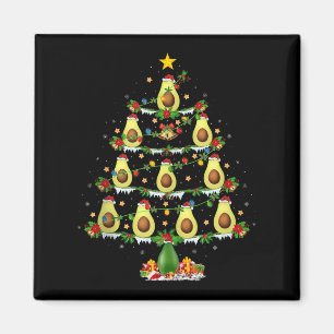 Avocado Christmas Tree Lights Funny Avocado Xmas T Magnet