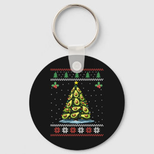 Avocado Christmas Tree Ugly Christmas Sweater Xmas Keychain