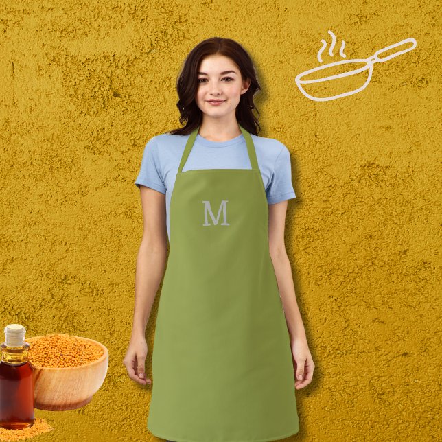 Avocado  colour -monogrammed  apron (Creator Uploaded)