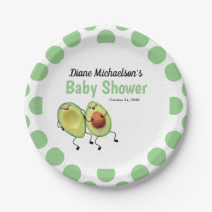 Avocado Couple Baby Shower Paper Plate