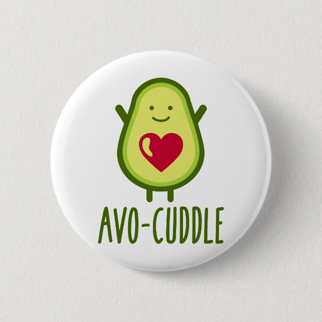 Avocado cuddle 2 inch round button (Front)