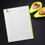 Avocado Culinary Recipe Notepad<br><div class="desc">A simple notepad with avocado for recipe organization.</div>