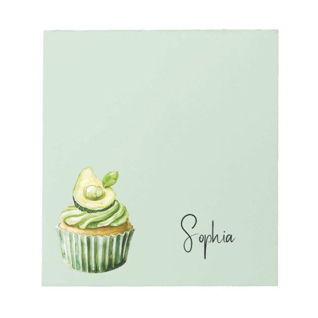 Avocado Cupcake Notepad (Front)