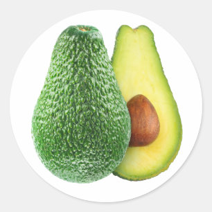 Avocado cut in halves classic round sticker