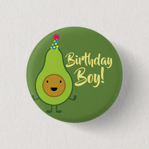Avocado Cute 1st Birthday Boy Button Pin
