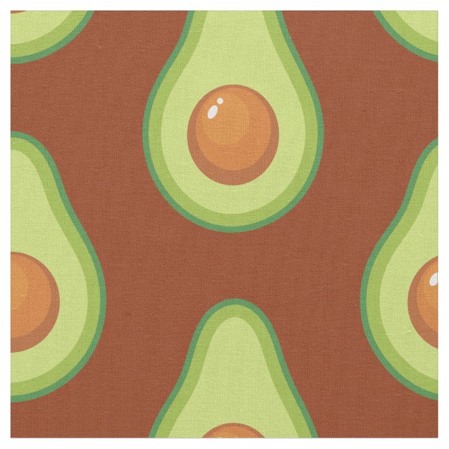 Avocado Cute Vegetables Food Fabric (Close Up)
