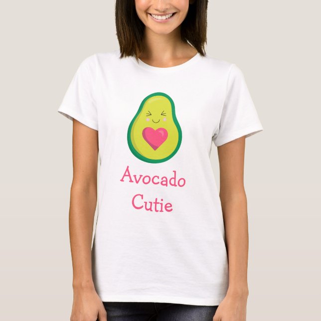 Avocado Cutie Pink Heart T-Shirt (Front)