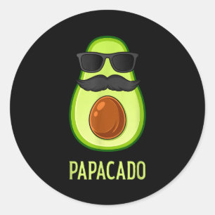 Avocado Dad Papacado Funny Daddy Father Avocado  Classic Round Sticker