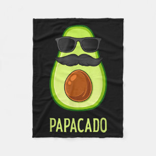 Avocado Dad Papacado Funny Daddy Father Avocado  Fleece Blanket