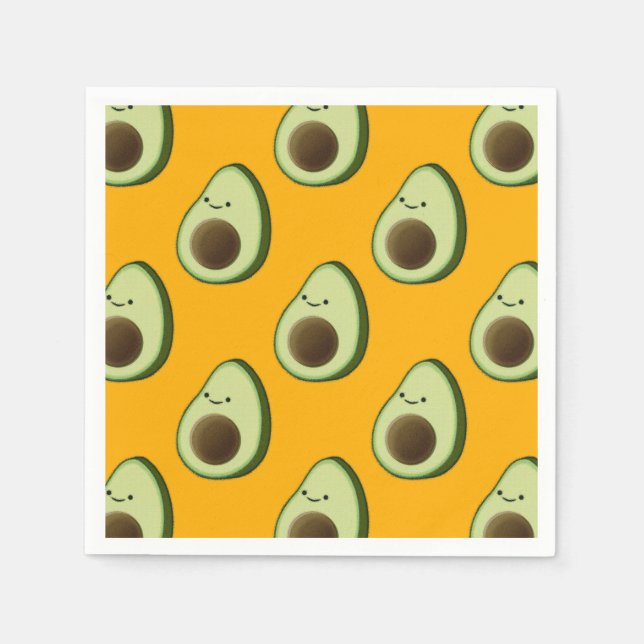 Avocado Drawing Pattern Napkin (Front)