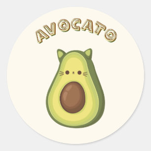 Avocado et Amoureux de les chats. Sticker AVOCATO