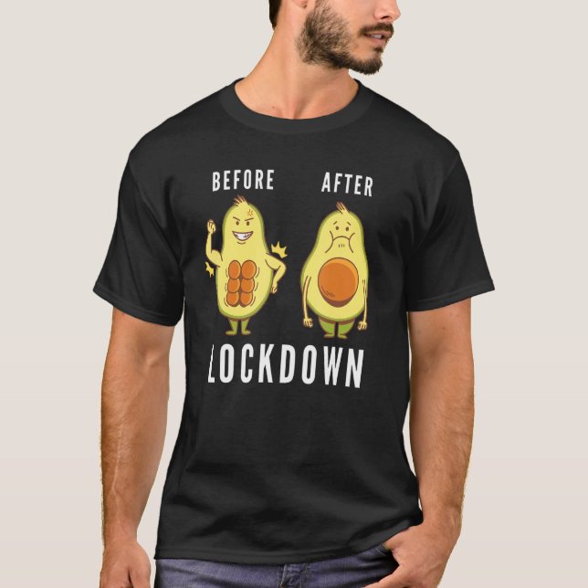 Avocado Fan Body Shape Transformation Before After T-Shirt (Front)
