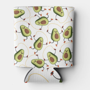 Avocado Fitness: Cute Vintage Pattern Can Cooler