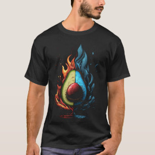 Avocado Flames Vegan Vegetarian Fruit Healthy Diet T-Shirt
