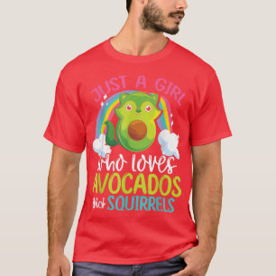Avocado Forest Animal Lover Girls Women Rainbow Sq T-Shirt