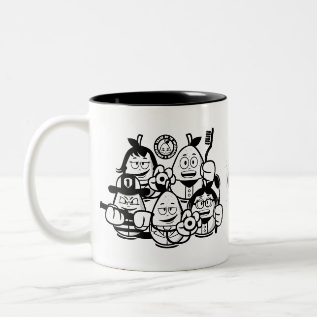 Avocado friends Two-Tone coffee mug (Left)