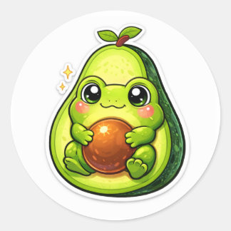 Avocado Frog Classic Round Sticker