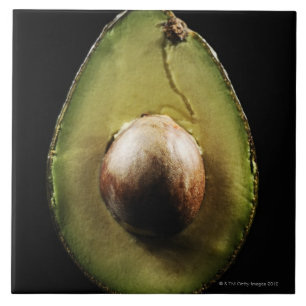 Avocado,Fruit,Black background Tile