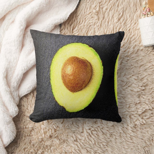 "Avocado Fruit" Cute Photo. Buy Now Throw Pillow (Blanket)