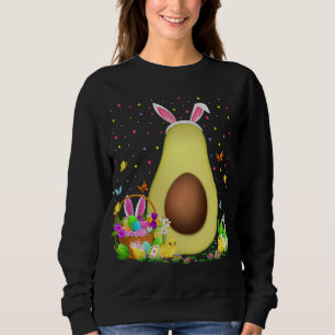Avocado Fruit Easter Egg Hunt Bunny Avocado Easter Sweatshirt