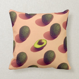 Avocado Fruit Potrait Throw Pillow