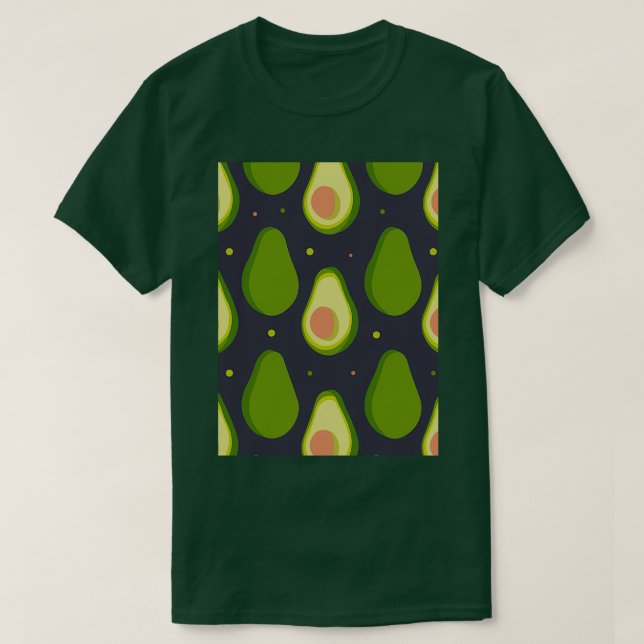 Avocado Fruits Colourful Drawing T-Shirt (Design Front)