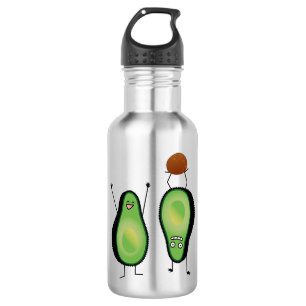 Avocado funny cheering handstand green pit 532 ml water bottle