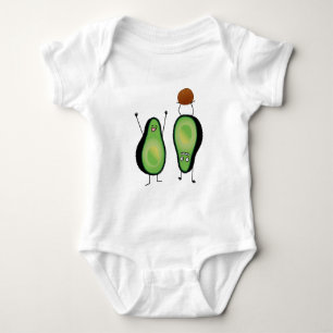 Avocado funny cheering handstand green pit baby bodysuit