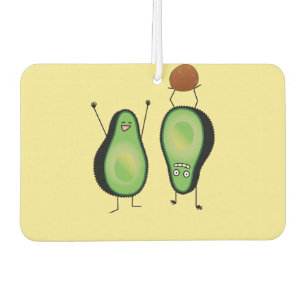 Avocado funny cheering handstand green pit car air freshener