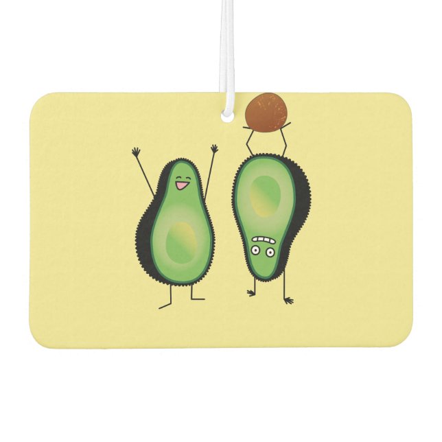 Avocado funny cheering handstand green pit car air freshener (Front)