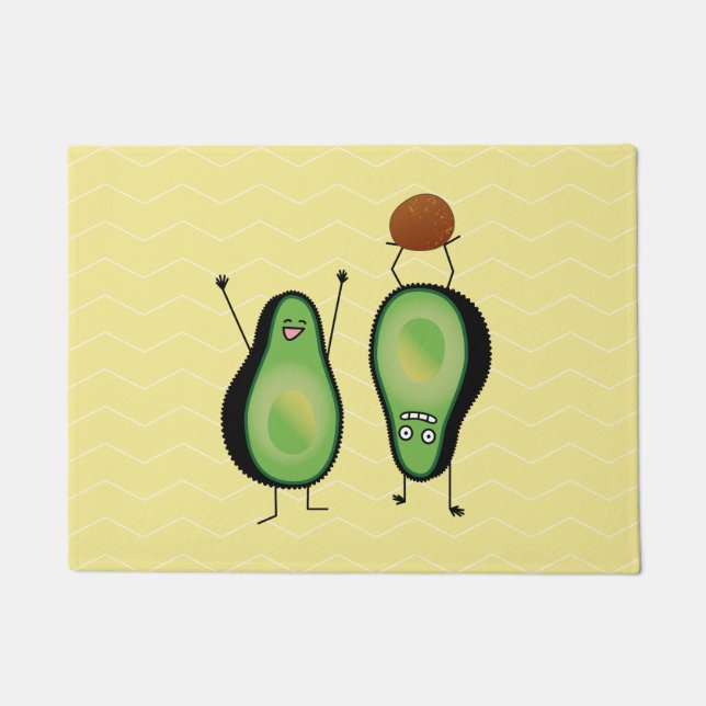 Avocado funny cheering handstand green pit doormat (Front)