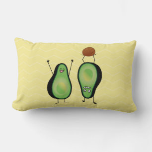 Avocado funny cheering handstand green pit lumbar pillow