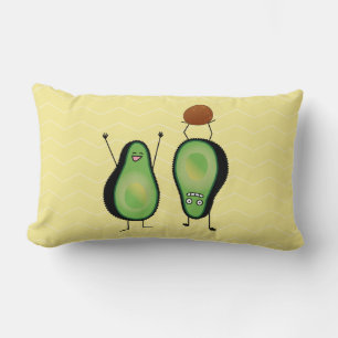 Avocado funny cheering handstand green pit lumbar pillow