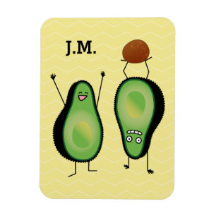 Avocado funny cheering handstand green pit magnet