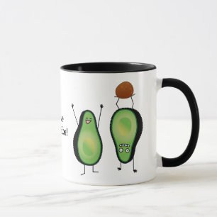 Avocado funny cheering handstand green pit mug