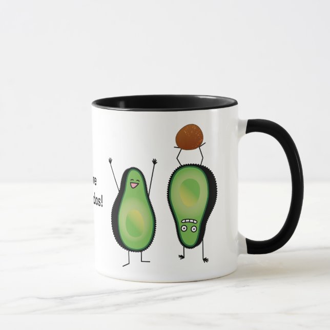 Avocado funny cheering handstand green pit mug (Right)