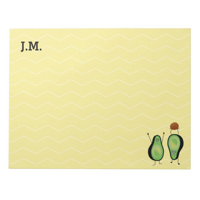 Avocado funny cheering handstand green pit notepad (Front)
