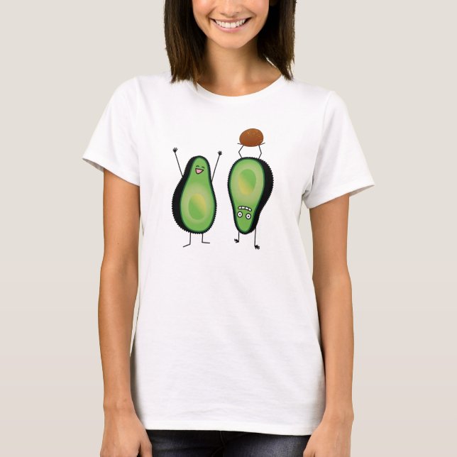 Avocado funny cheering handstand green pit T-Shirt (Front)