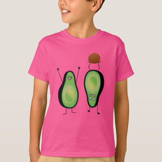 Avocado funny cheering handstand green pit T-Shirt (Front)