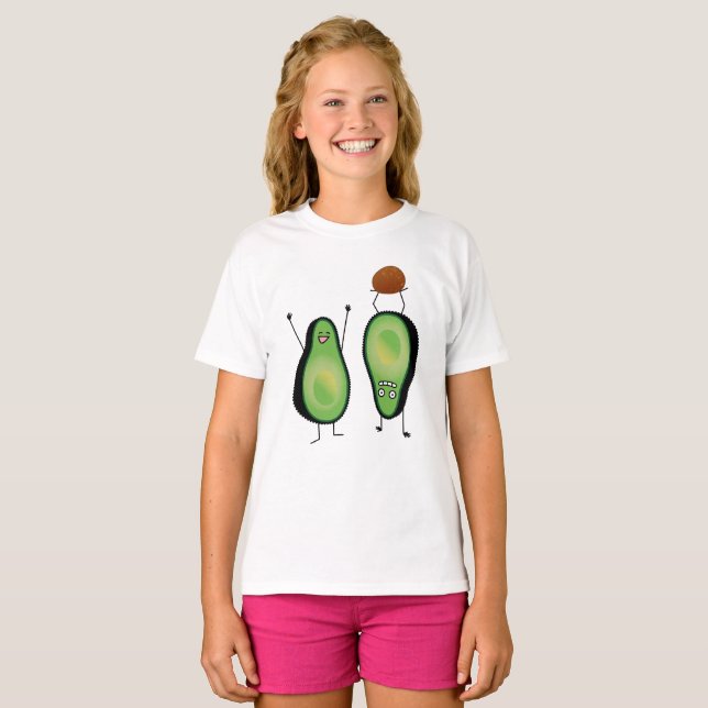 Avocado funny cheering handstand green pit T-Shirt (Front Full)